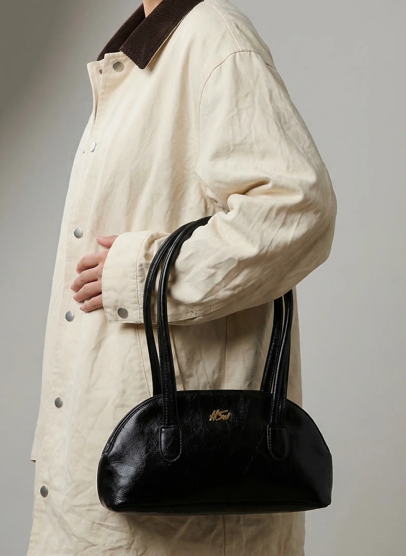 BRANDED BAGUETTE BAG BLACK - Image 2