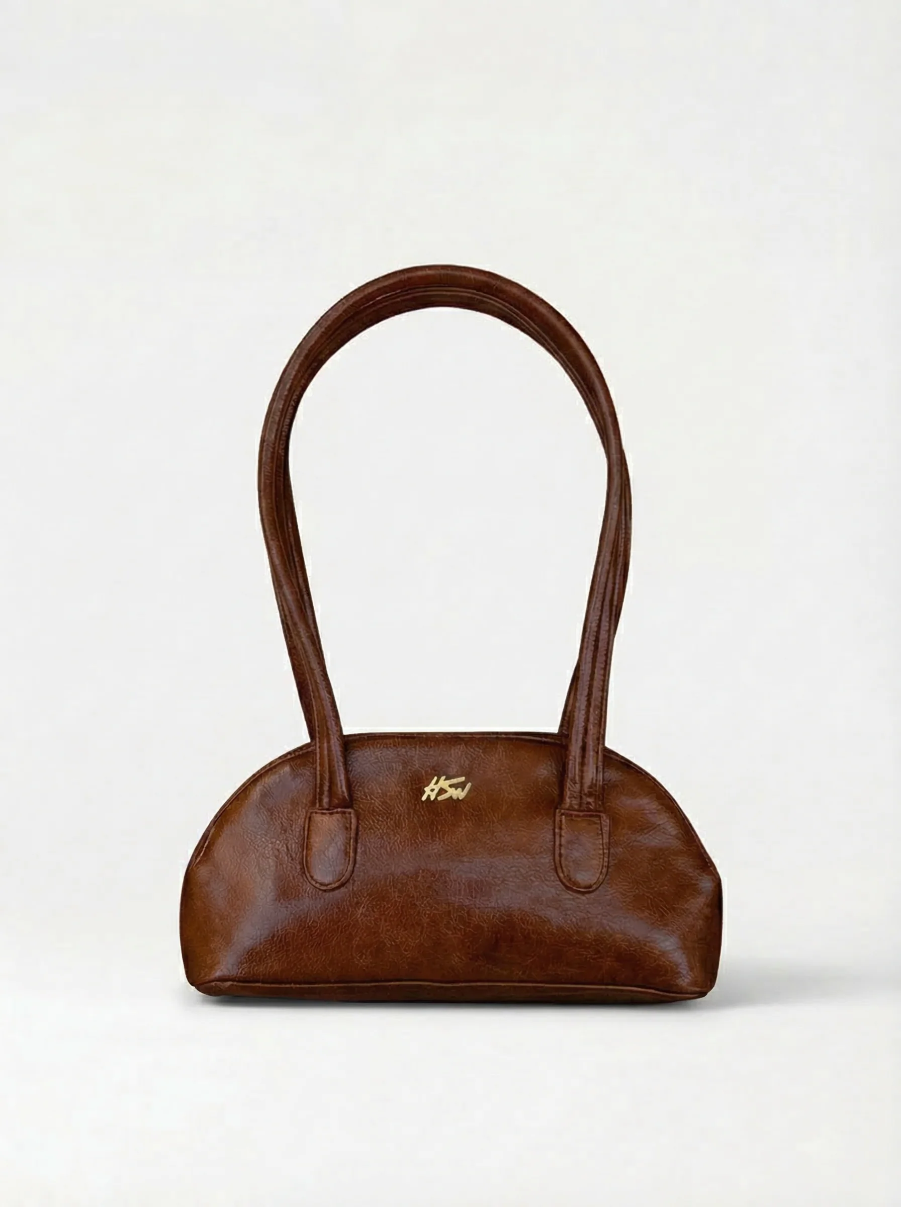BRANDED BAGUETTE BAG CARAMEL
