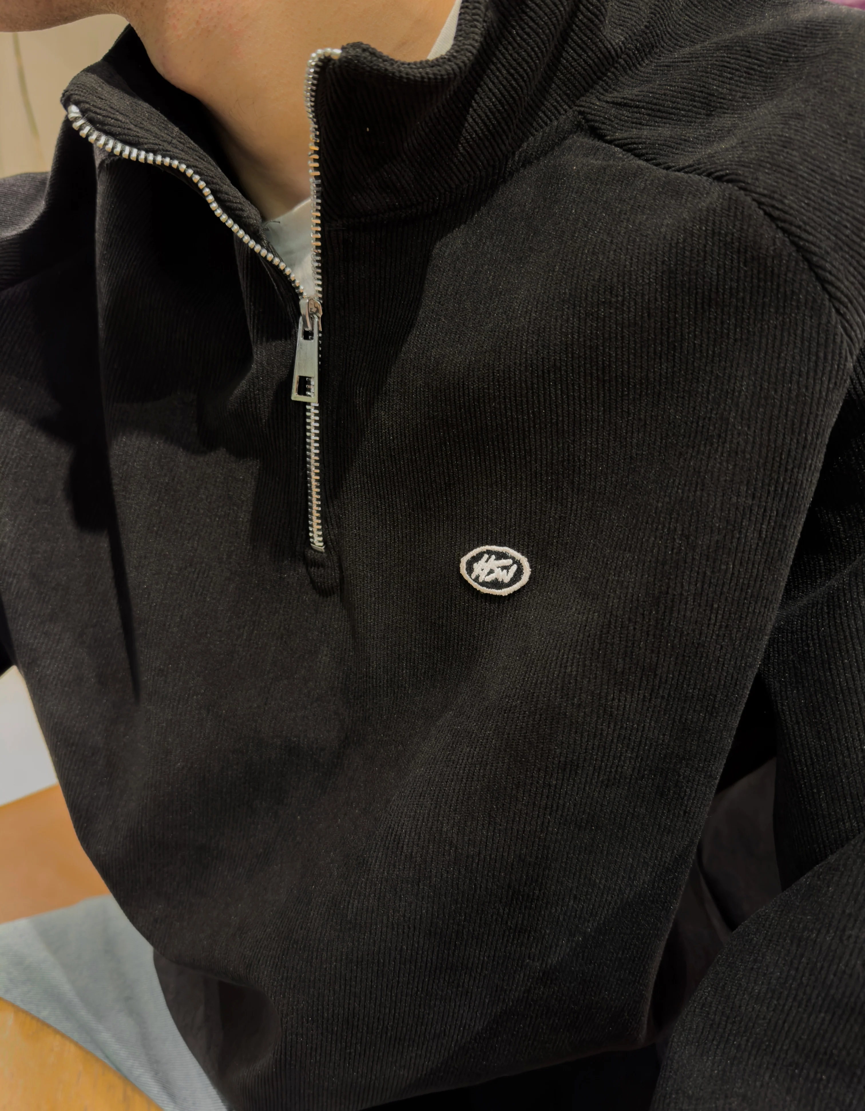 CORDUROY QUARTER-ZIP BLACK - Image 2