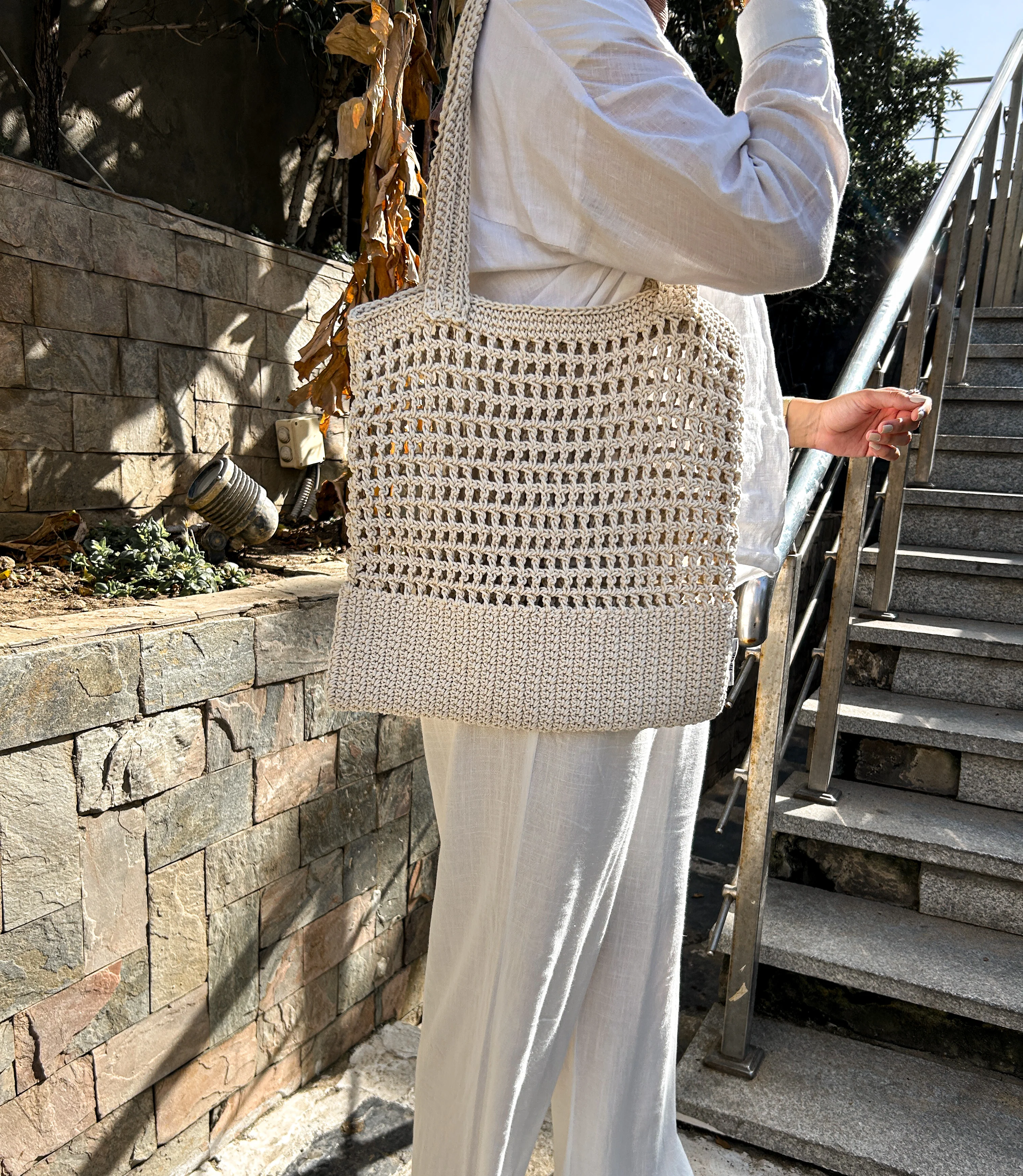 CROCHET BAG BEIGE - Image 2