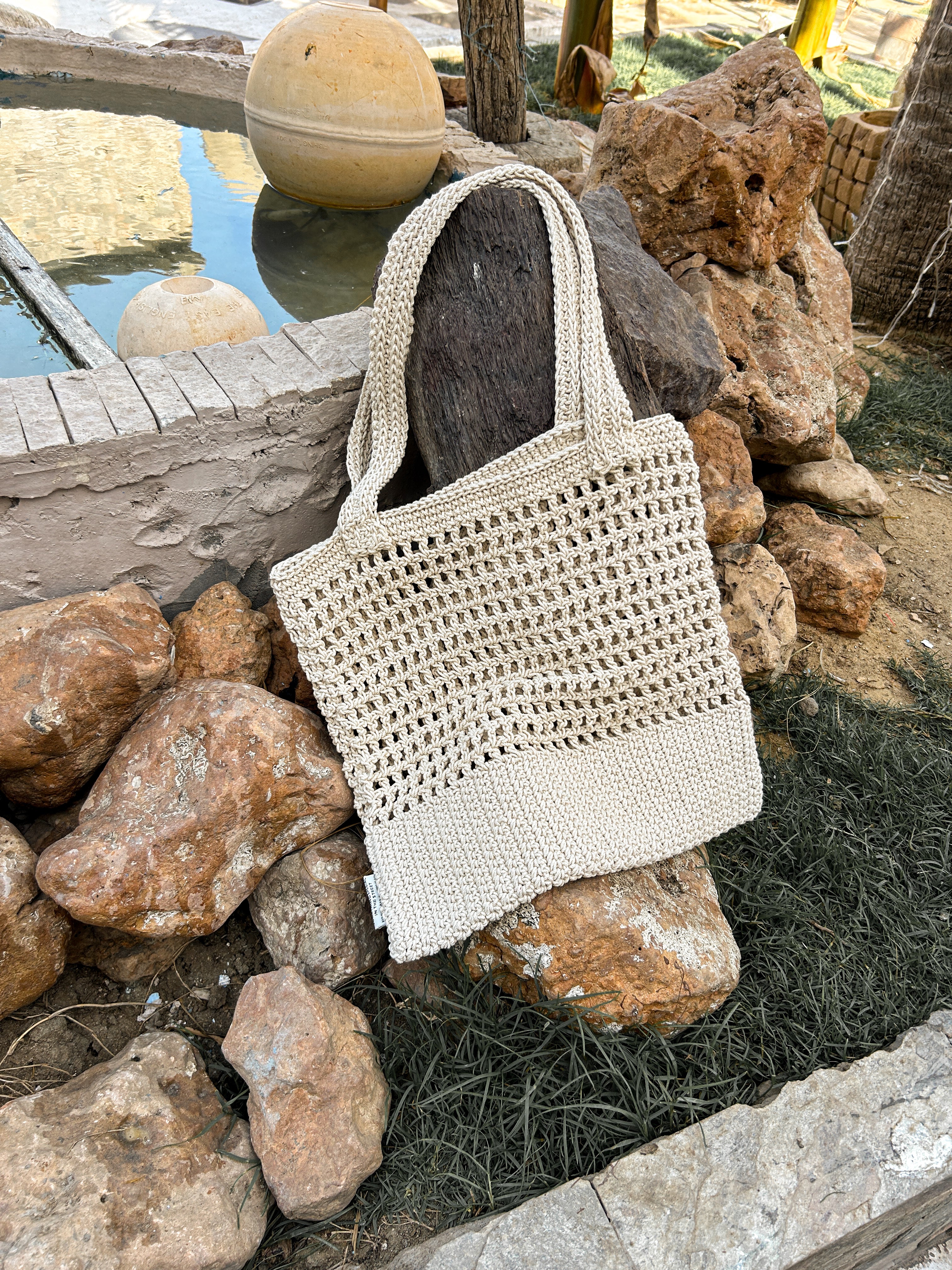 CROCHET BAG BEIGE - Image 5