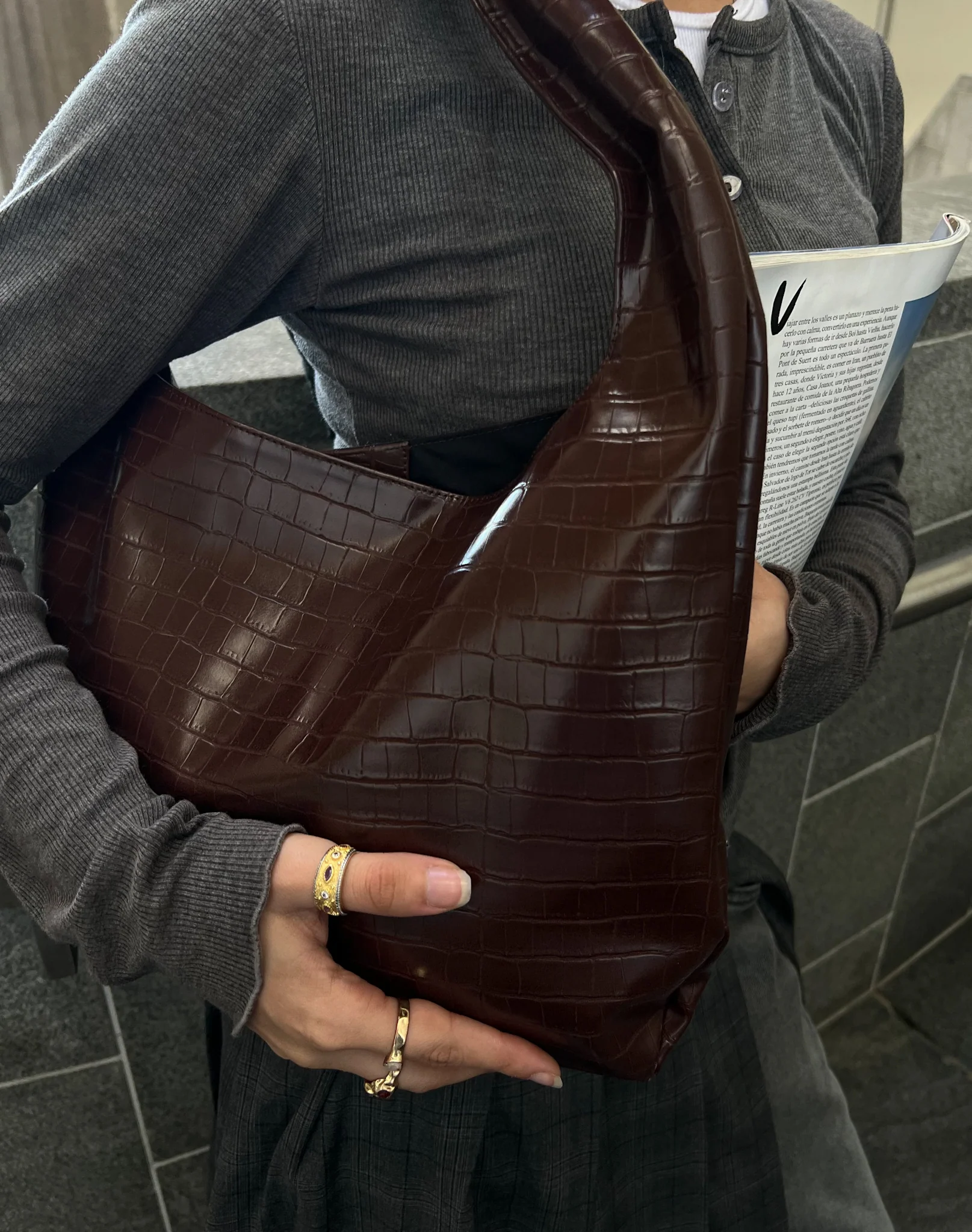 CROCO BAG BROWN - Image 2