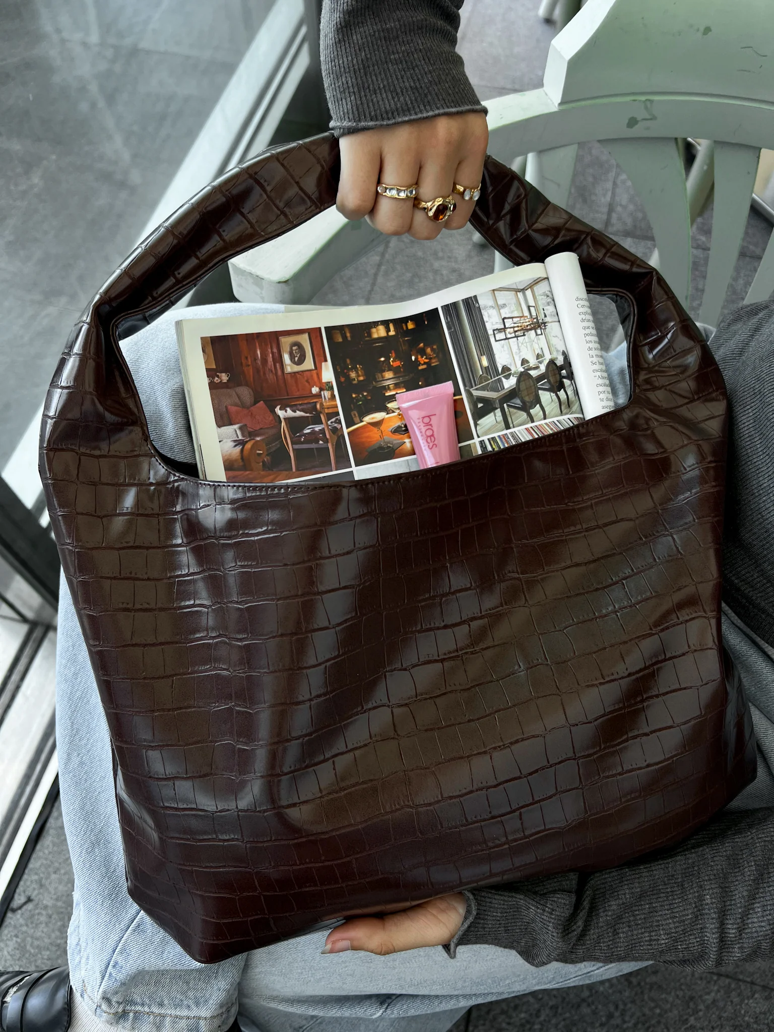 CROCO BAG BROWN - Image 3