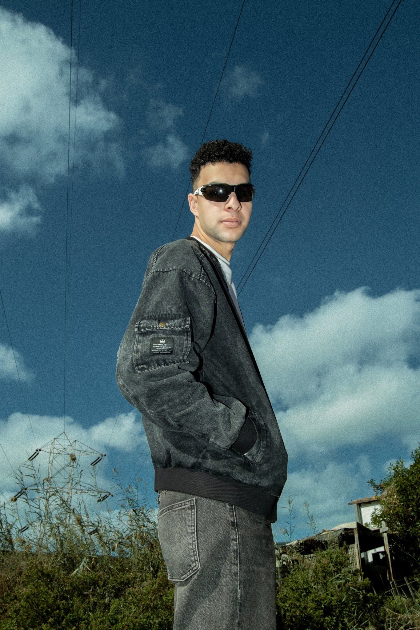 DENIM BOMBER JACKET BLACK - Image 5