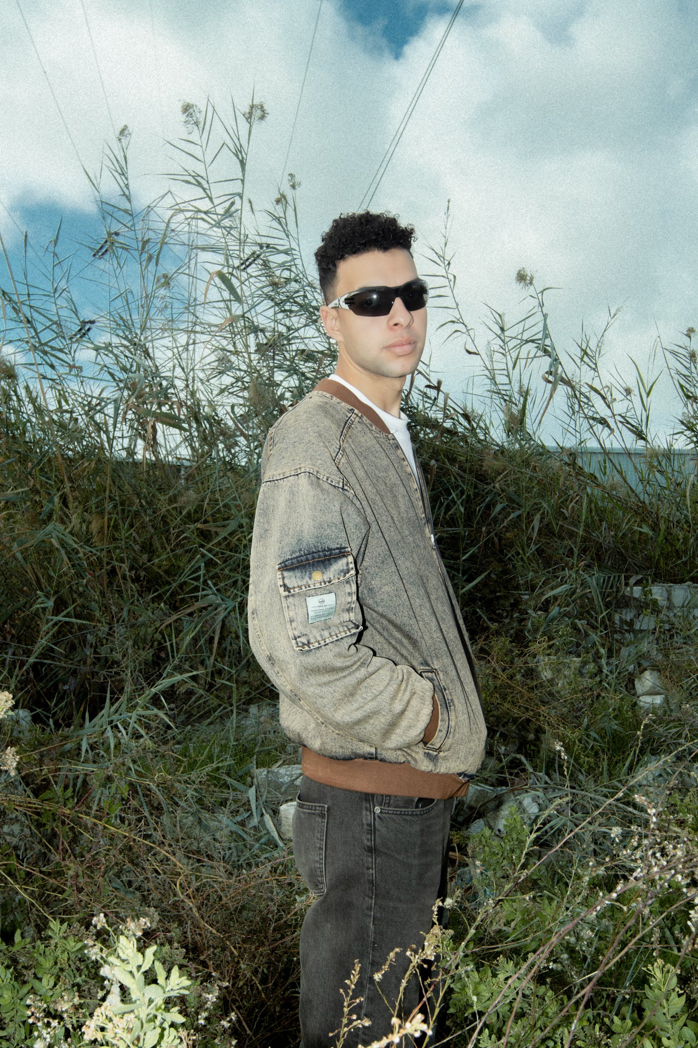 DENIM BOMBER JACKET BRONZE - Image 4