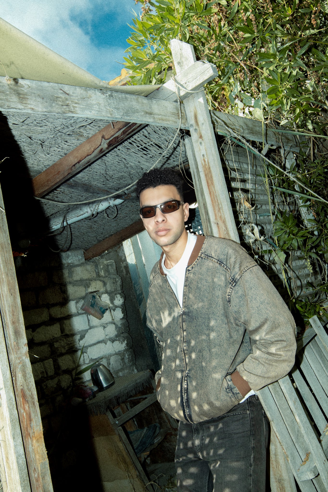 DENIM BOMBER JACKET BRONZE - Image 5