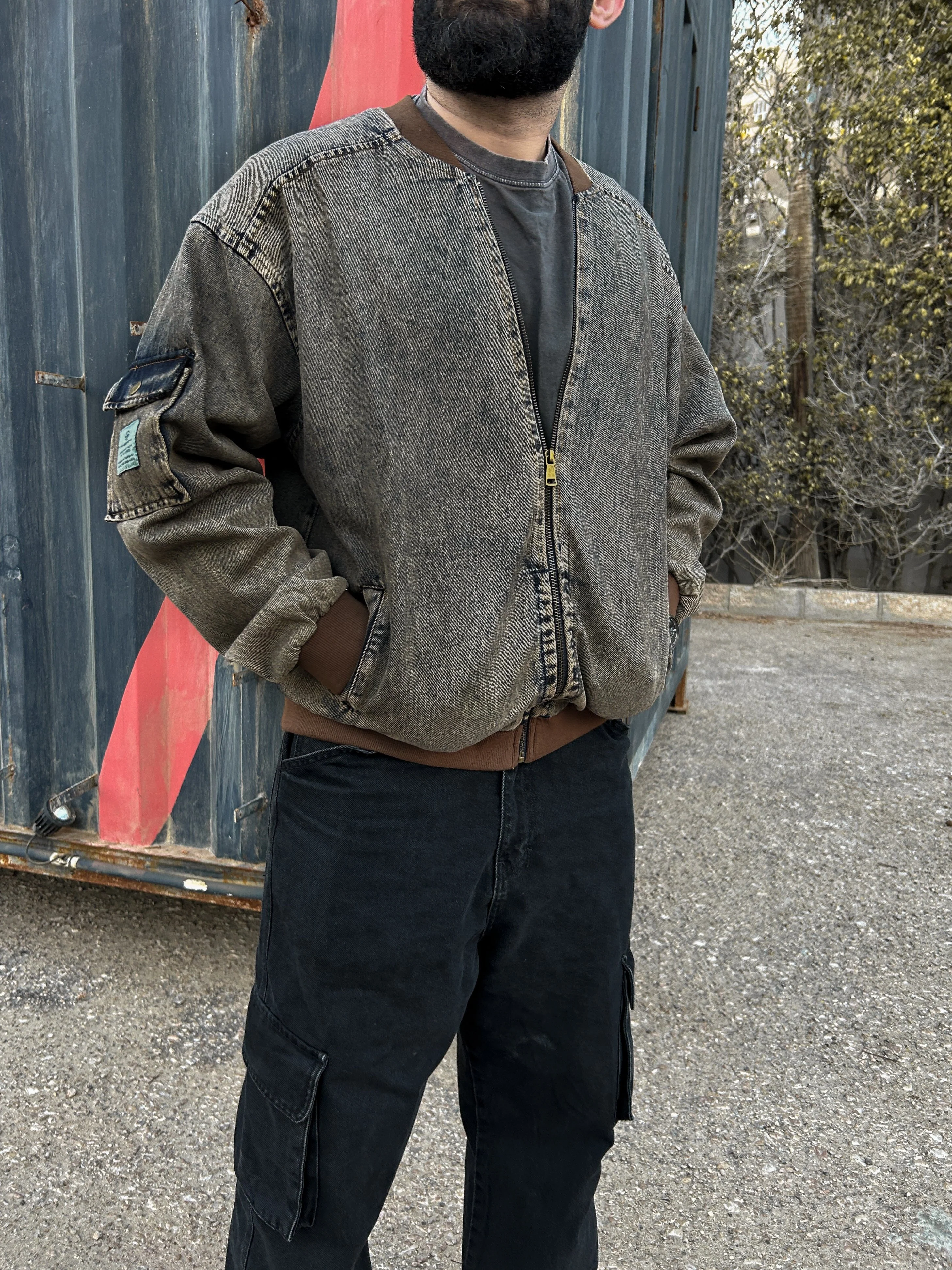 DENIM BOMBER JACKET BRONZE - Image 7