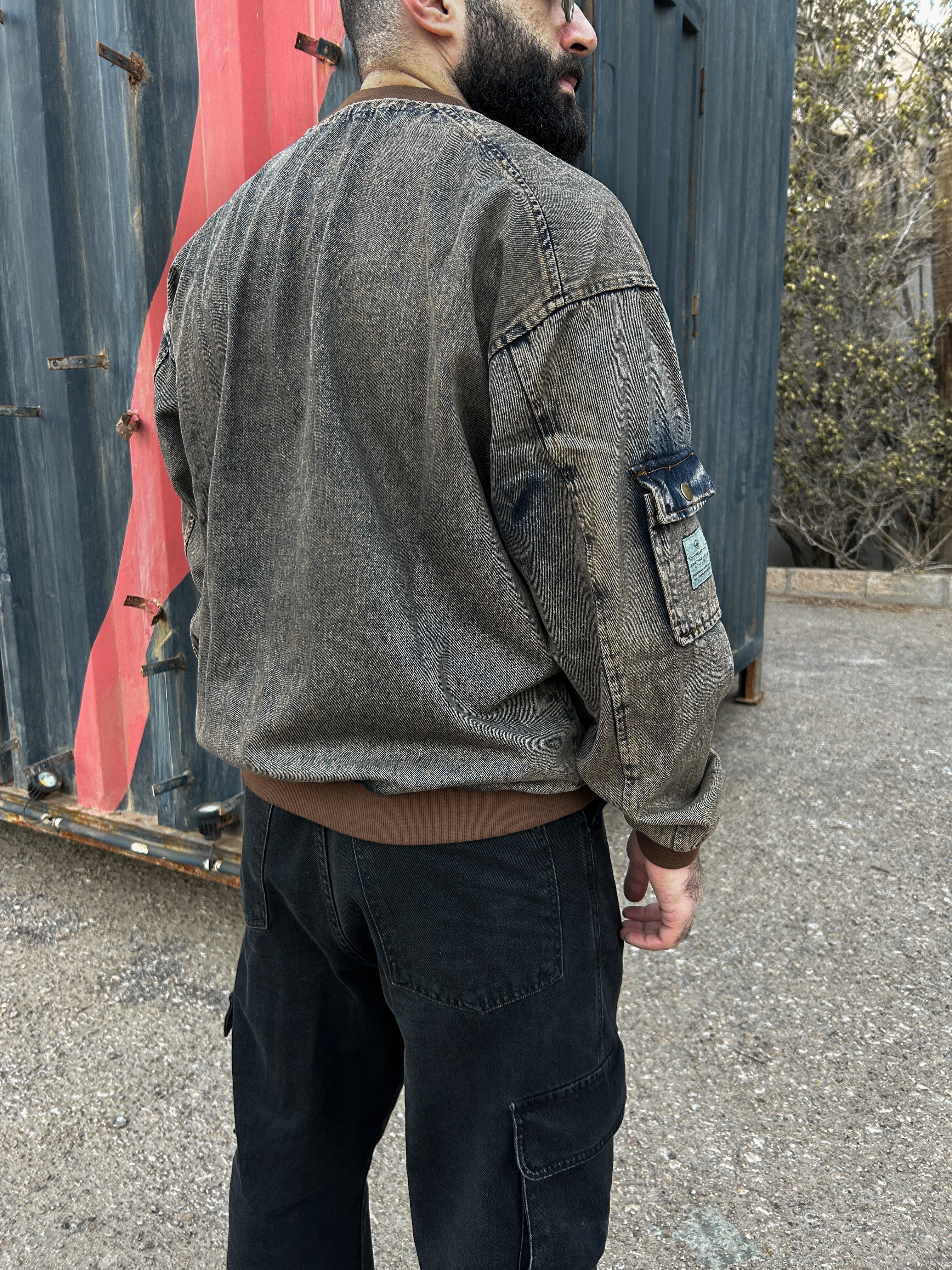 DENIM BOMBER JACKET BRONZE - Image 8