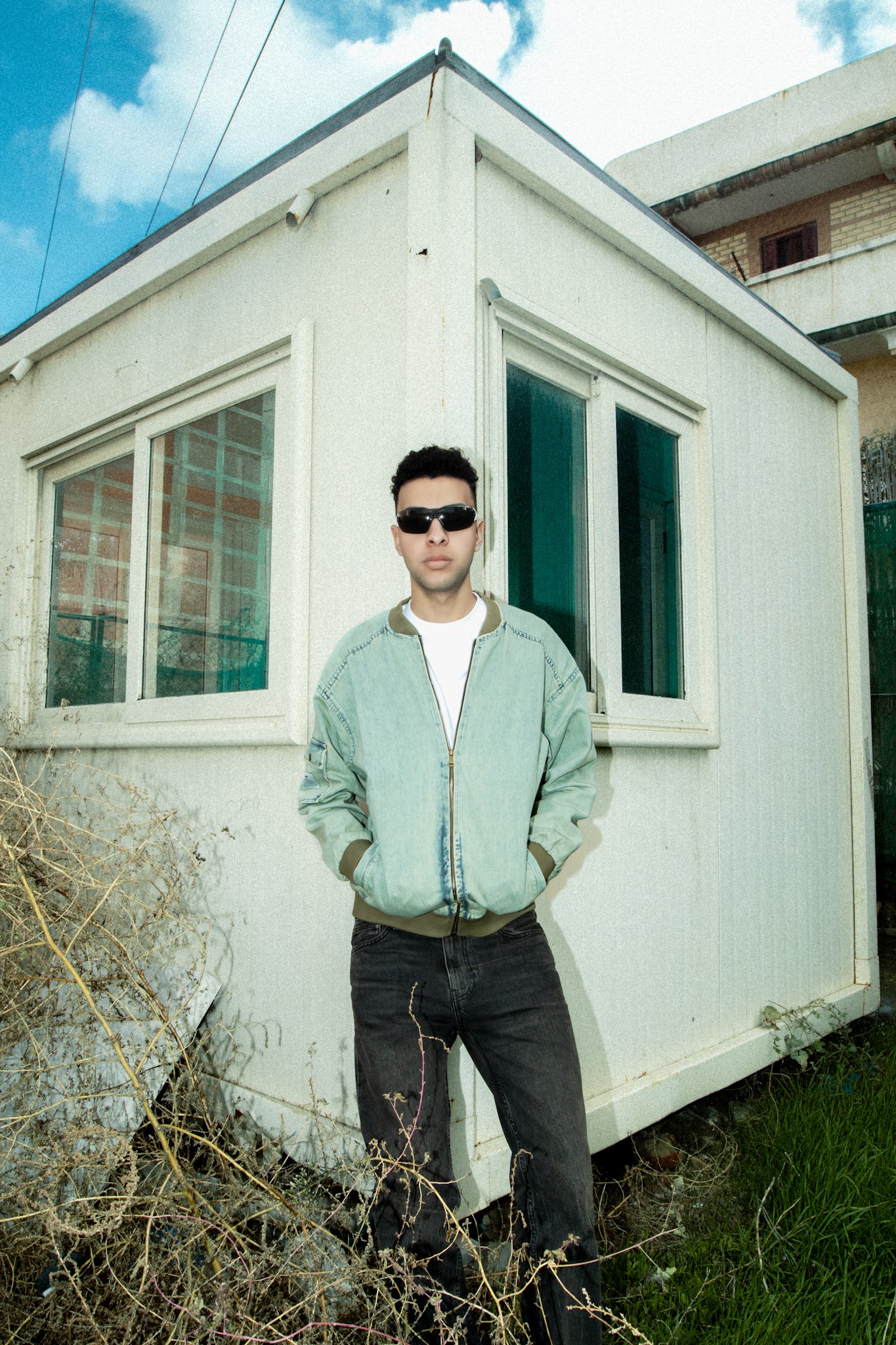 DENIM BOMBER JACKET MINT - Image 2