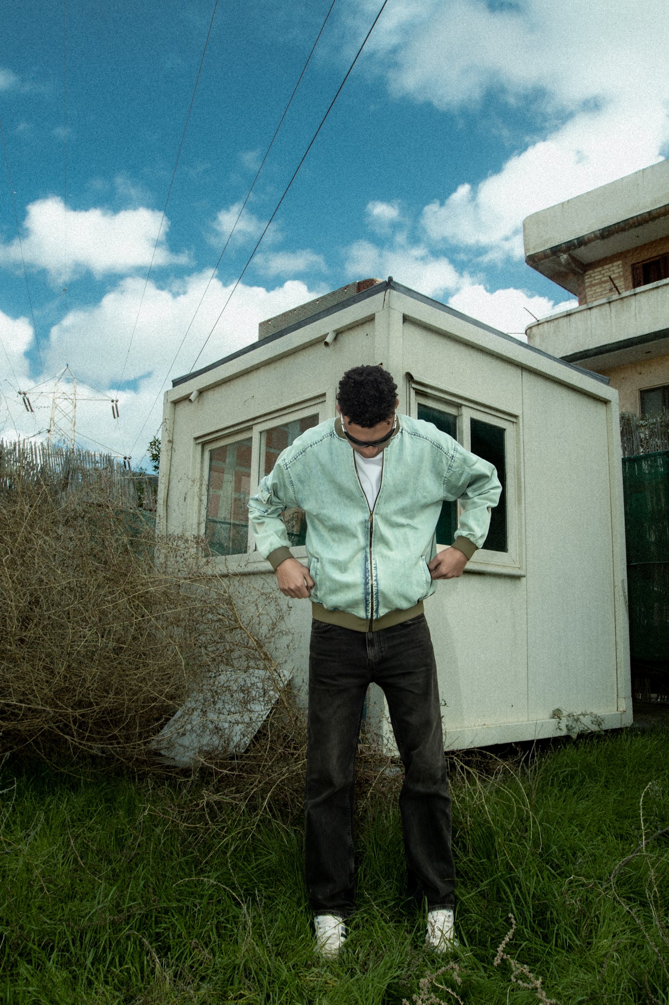 DENIM BOMBER JACKET MINT - Image 4
