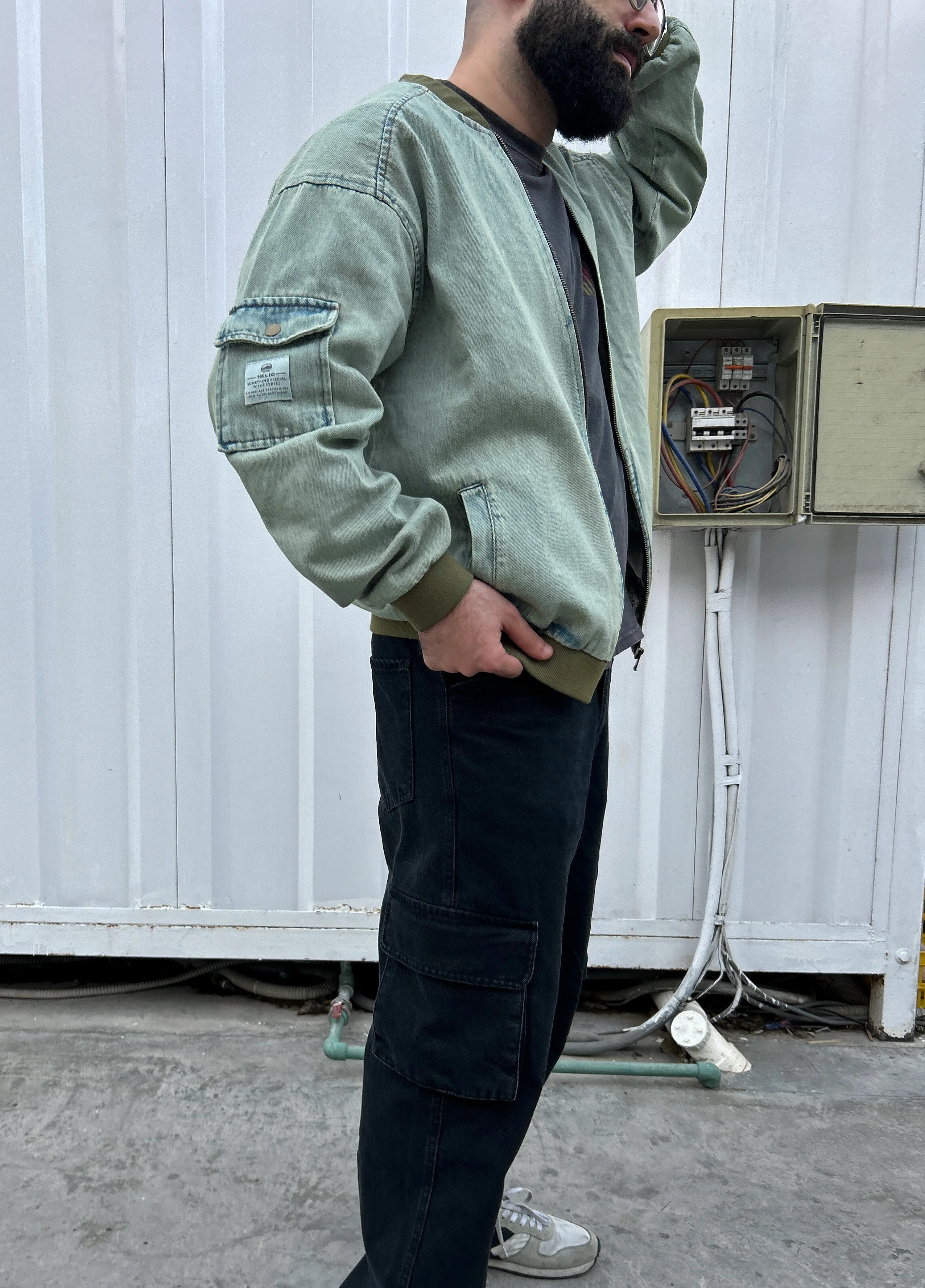 DENIM BOMBER JACKET MINT - Image 8