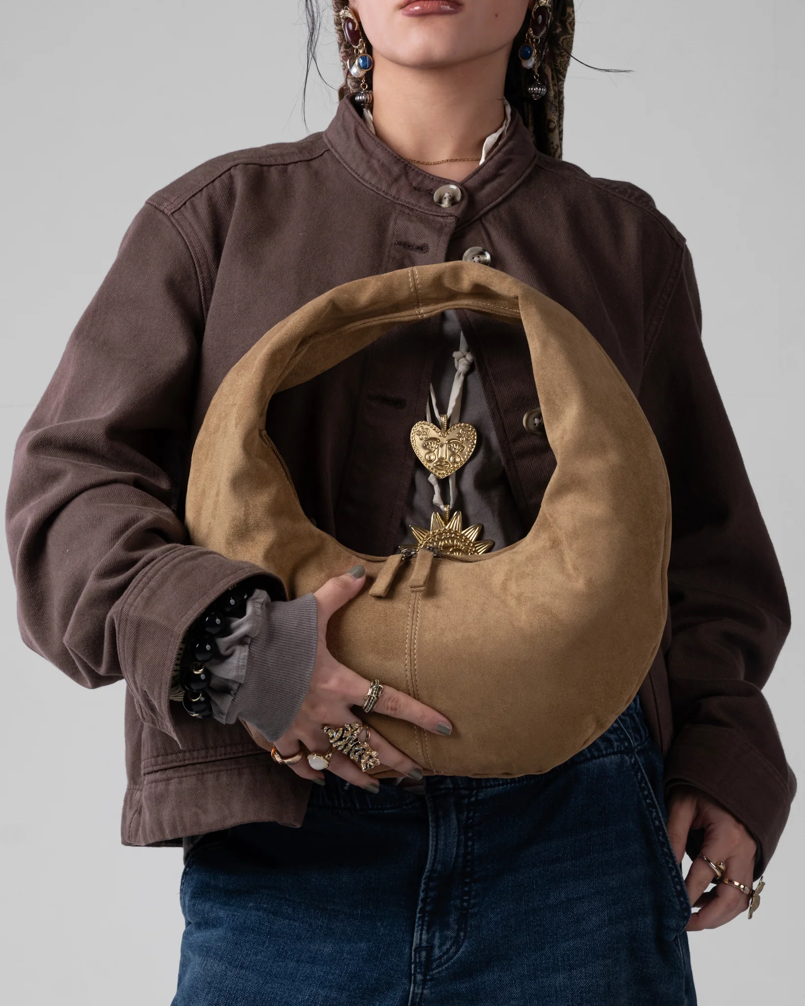HALO SUEDE BAG BEIGE - Image 4