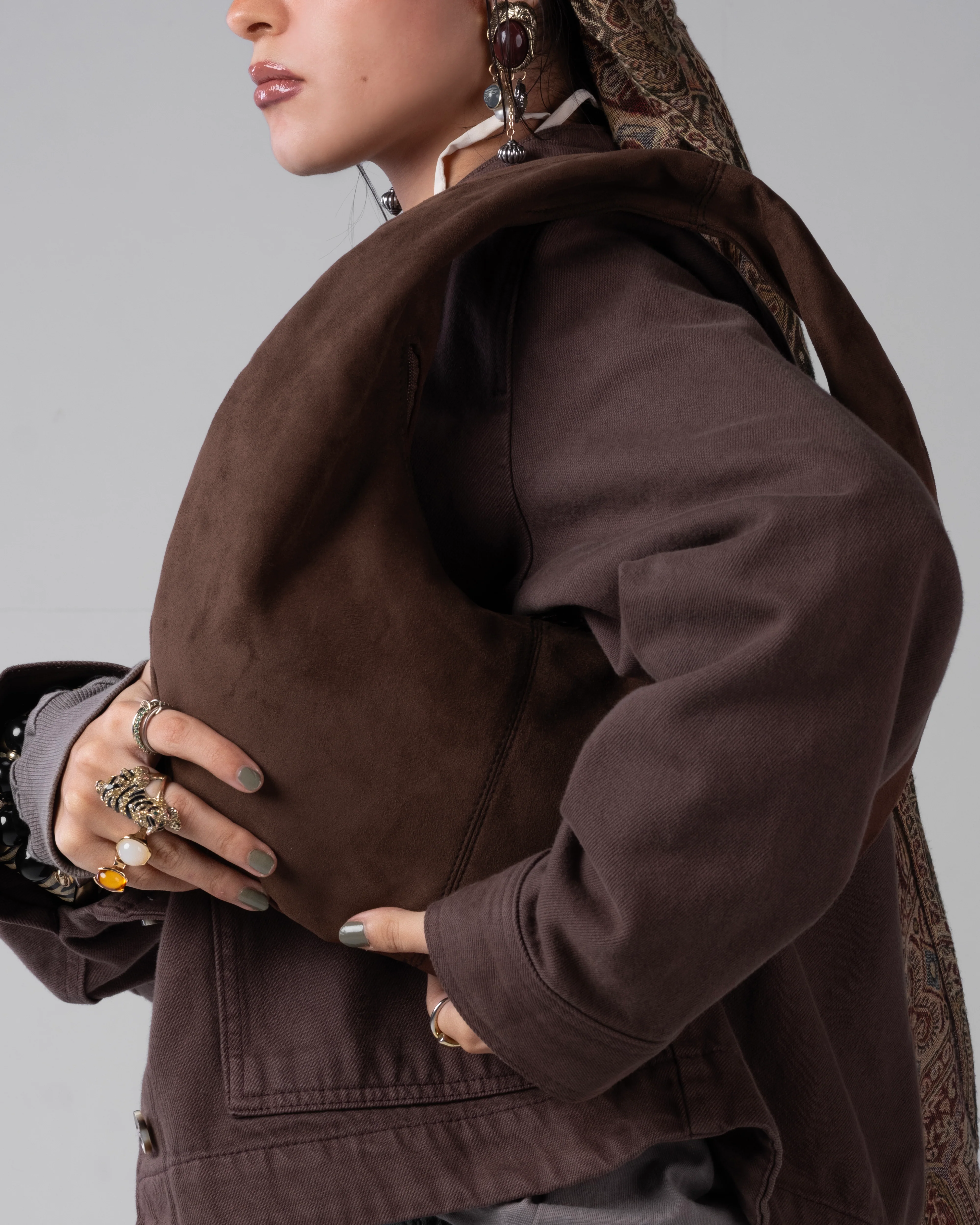 HALO SUEDE BAG BROWN - Image 4