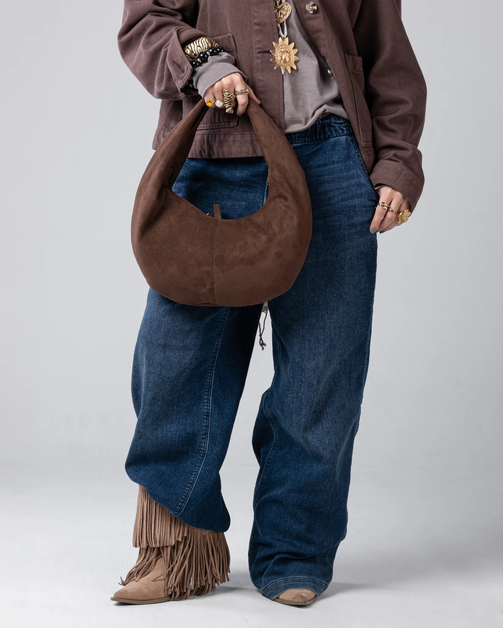 HALO SUEDE BAG BROWN - Image 9