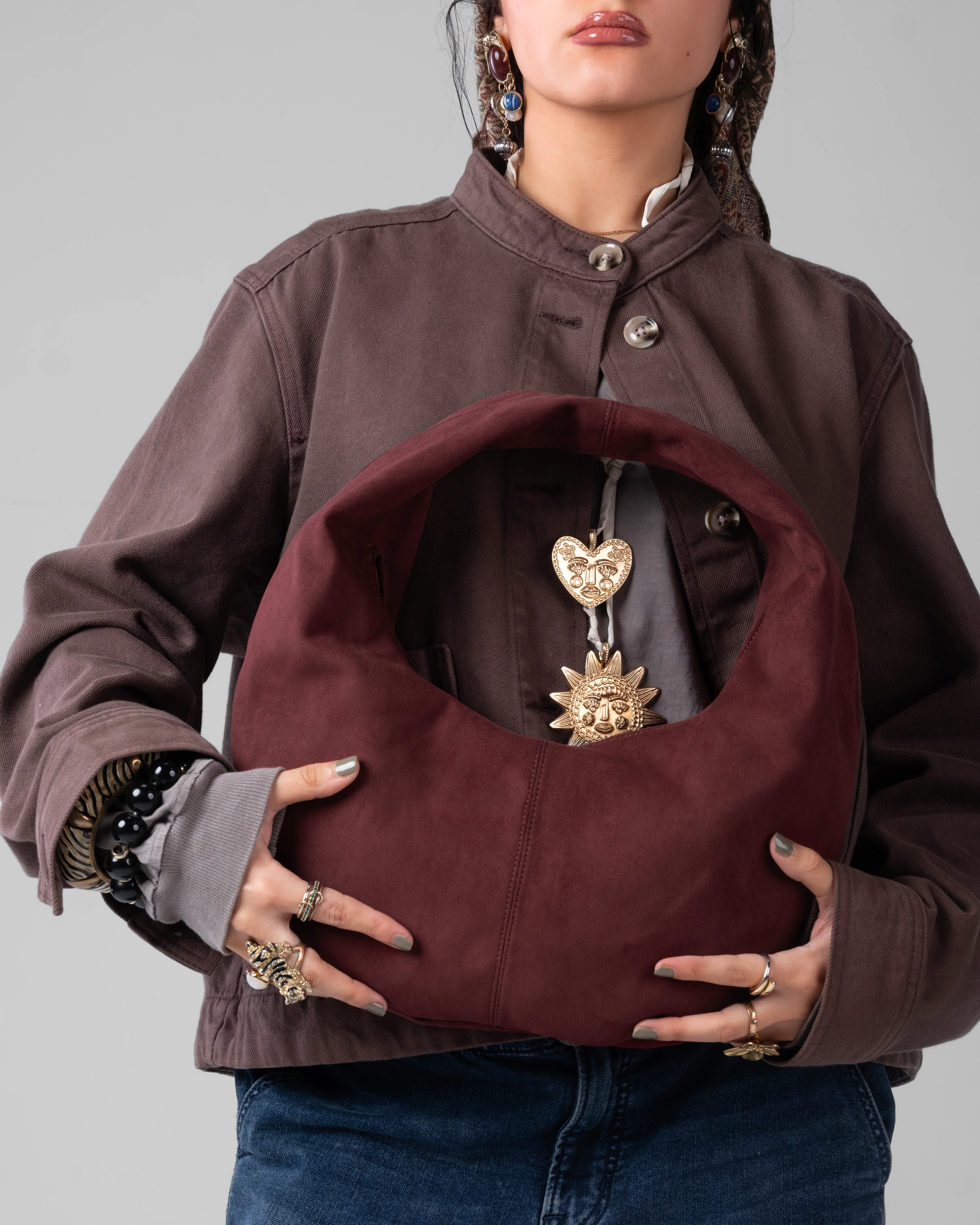 HALO SUEDE BAG BURGUNDY - Image 5