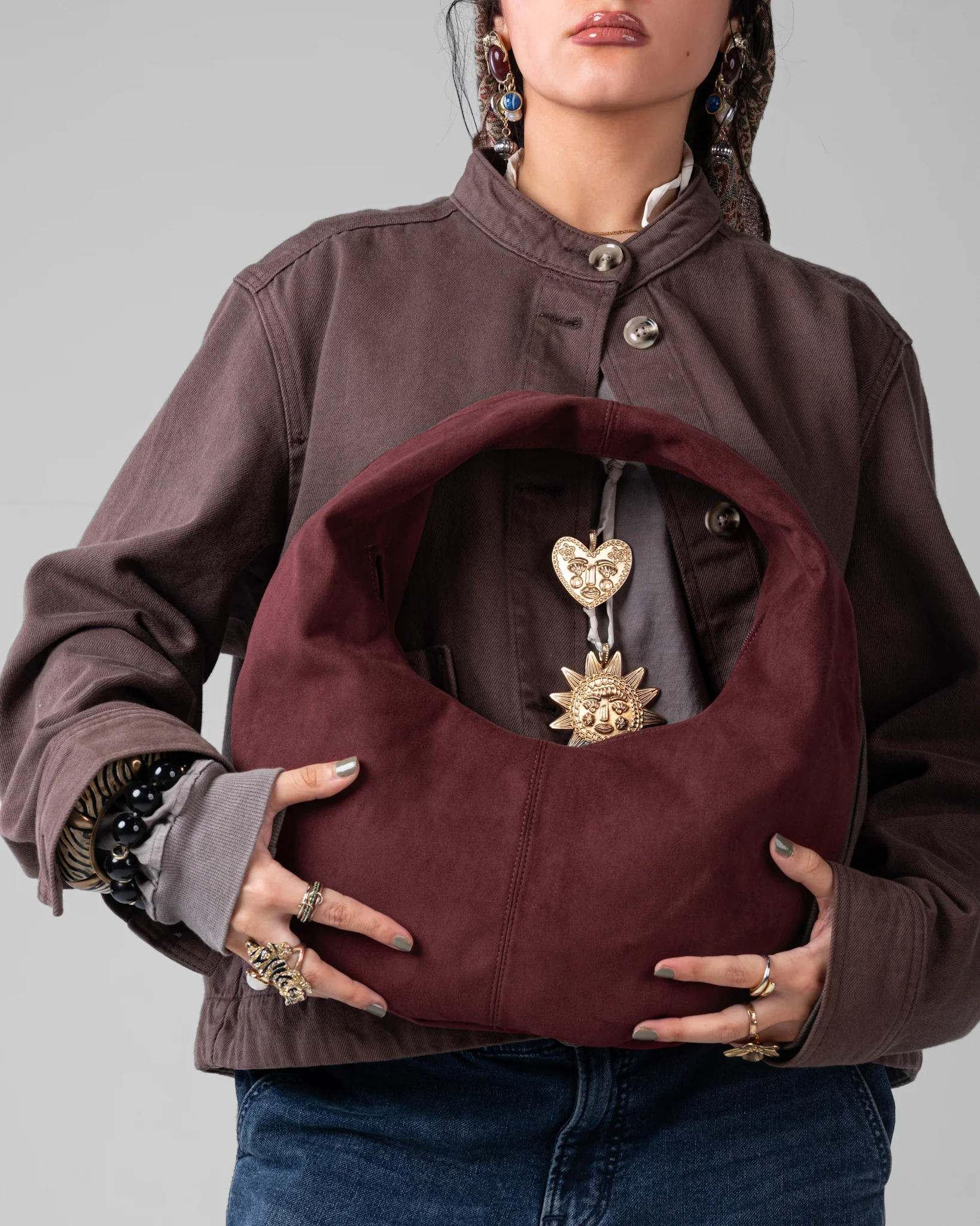 HALO SUEDE BAG BURGUNDY - Image 9