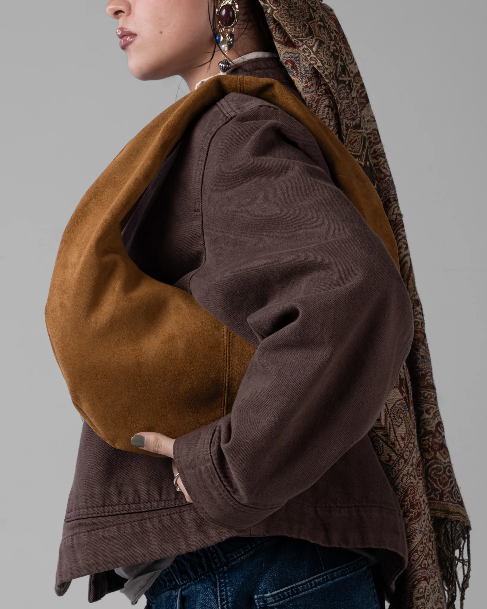 HALO SUEDE BAG CAMEL - Image 3