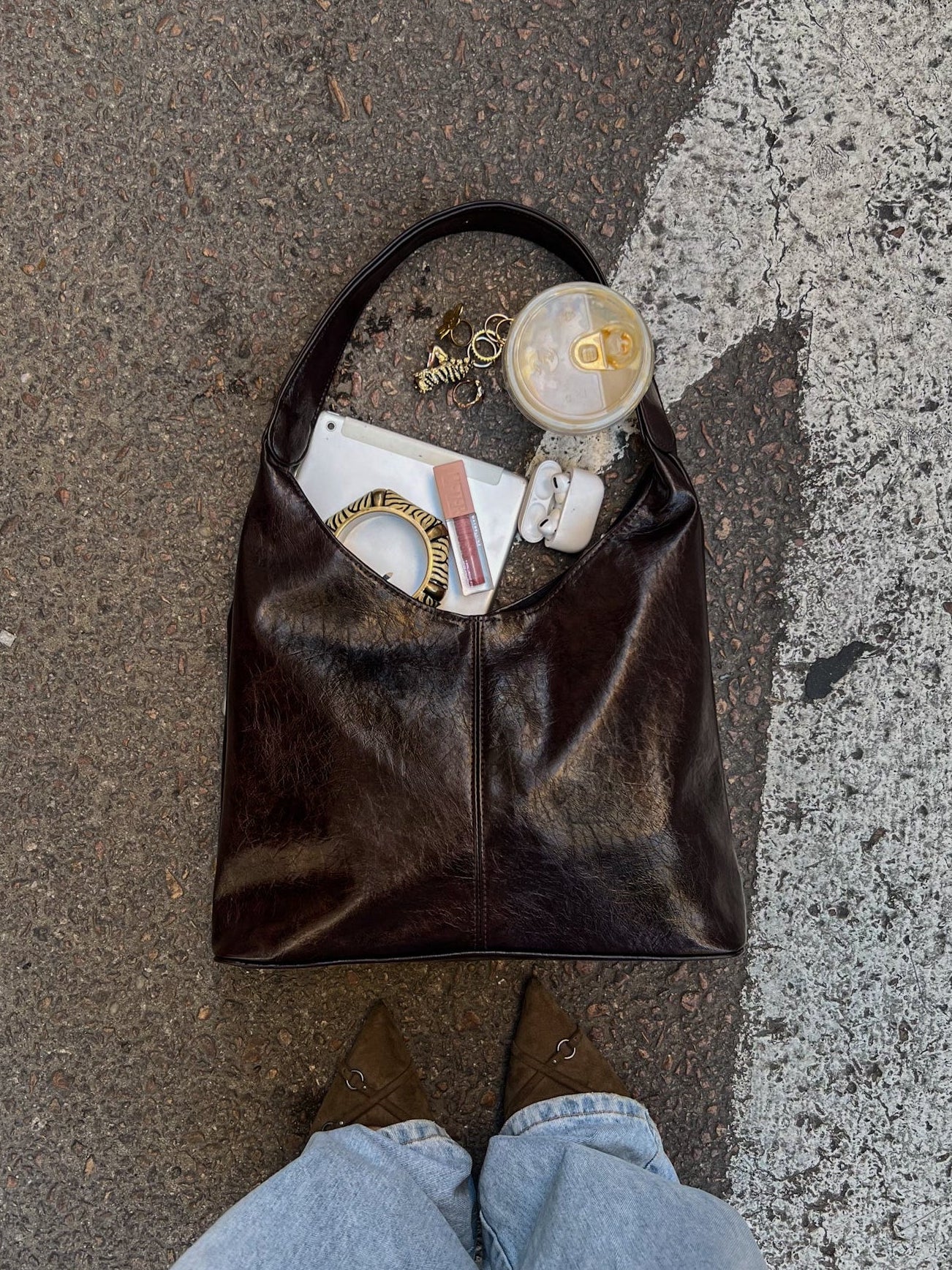 HOBO BAG DARK BROWN