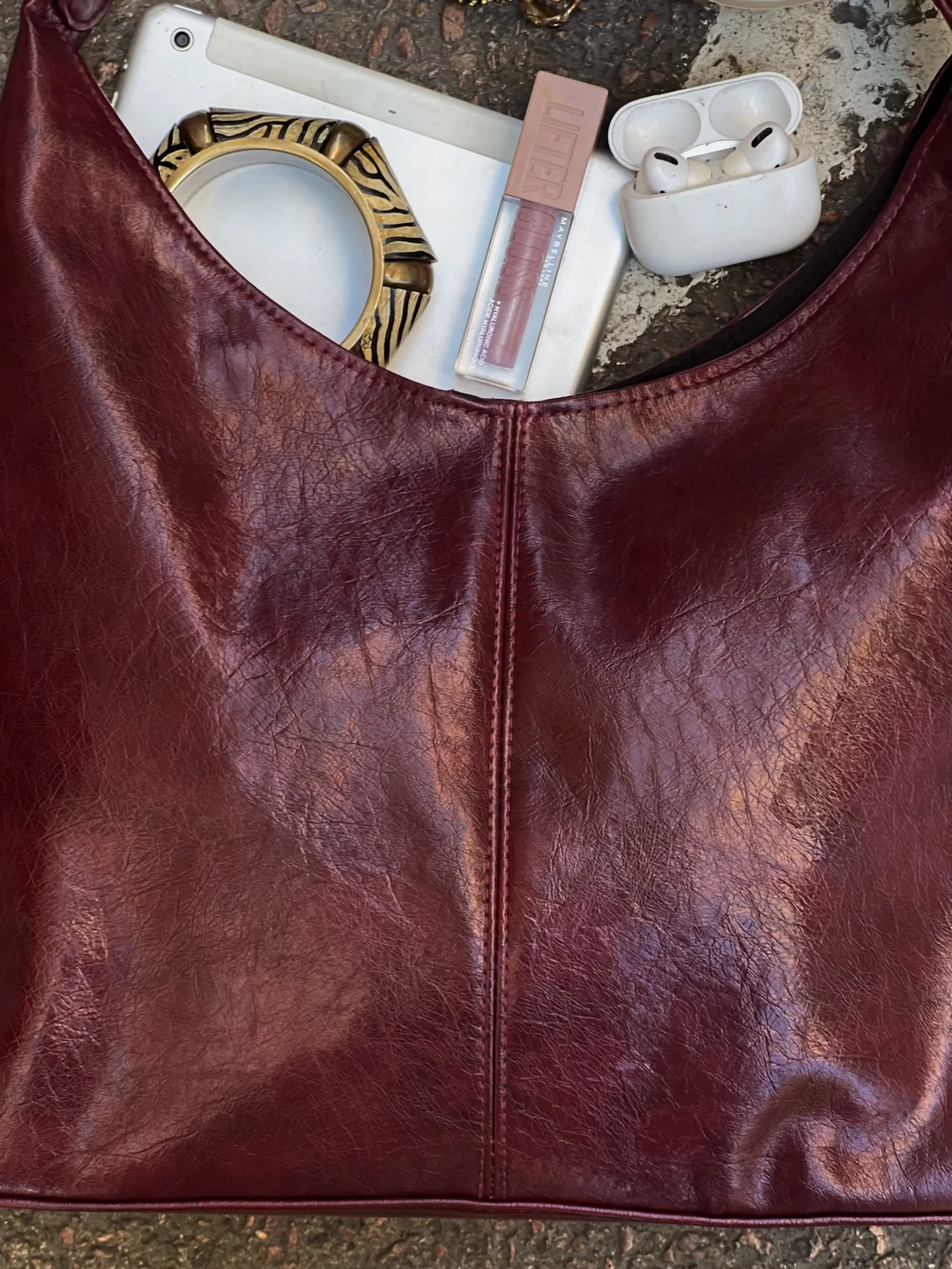 HOBO BAG MAROON - Image 6