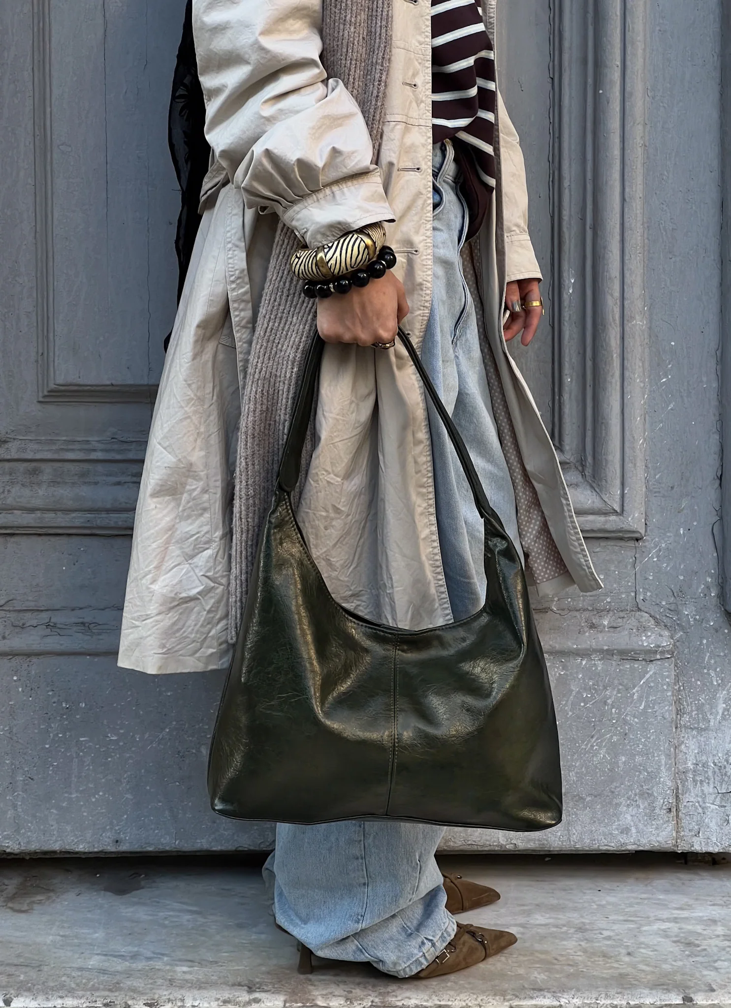 HOBO BAG OLIVE STONE - Image 5