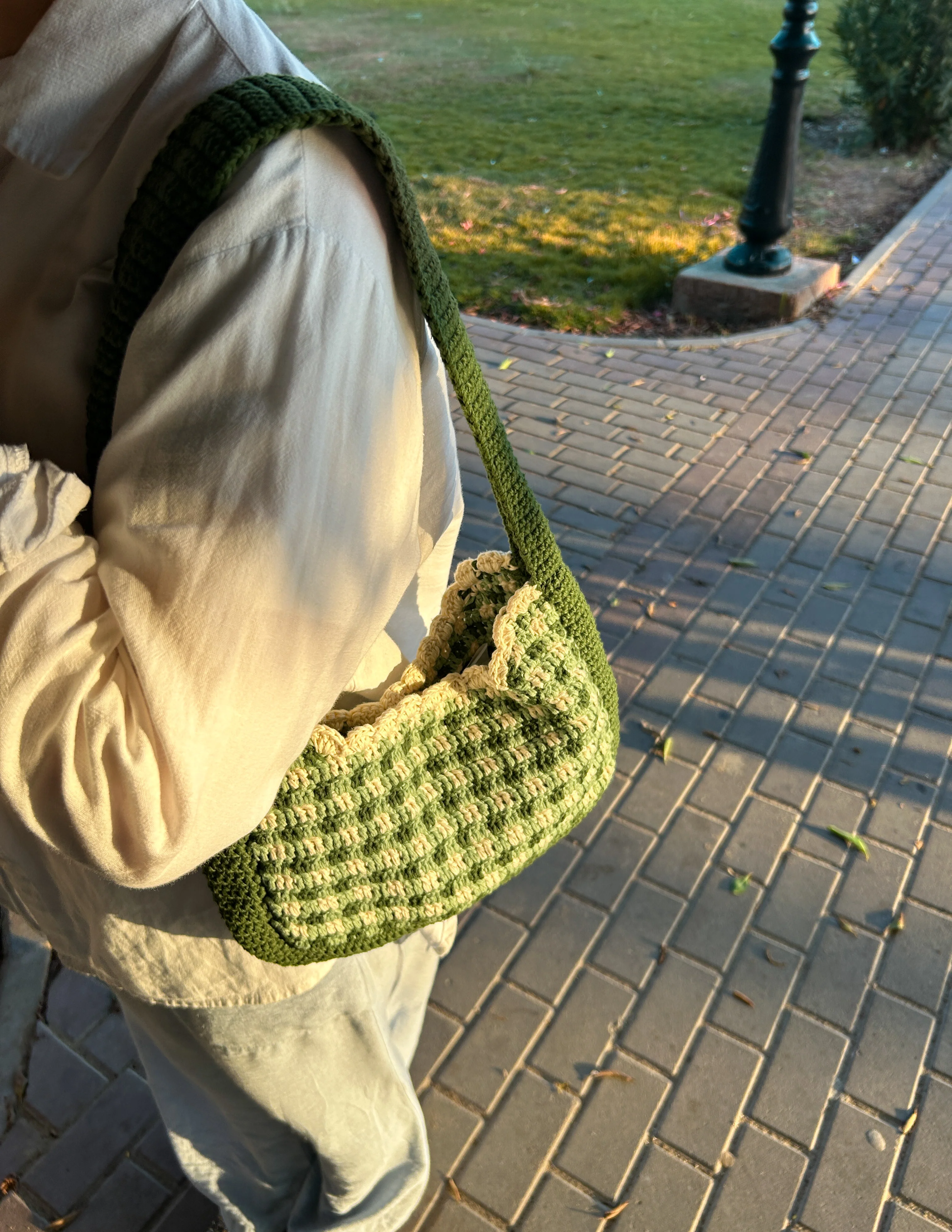ITALIAN COTTON BAG GREEN - Image 2