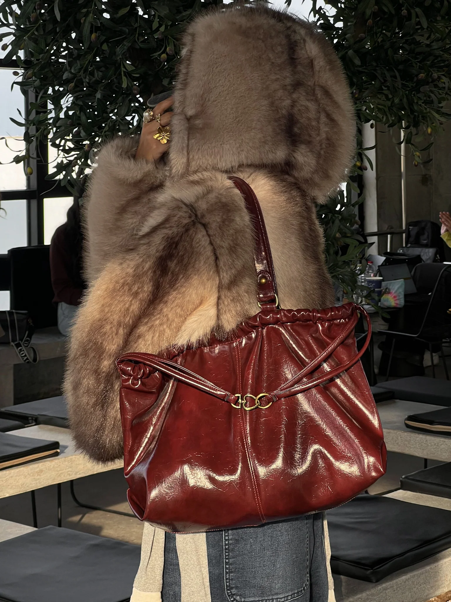 SCRUNCH BAG BURGUNDY - Image 4