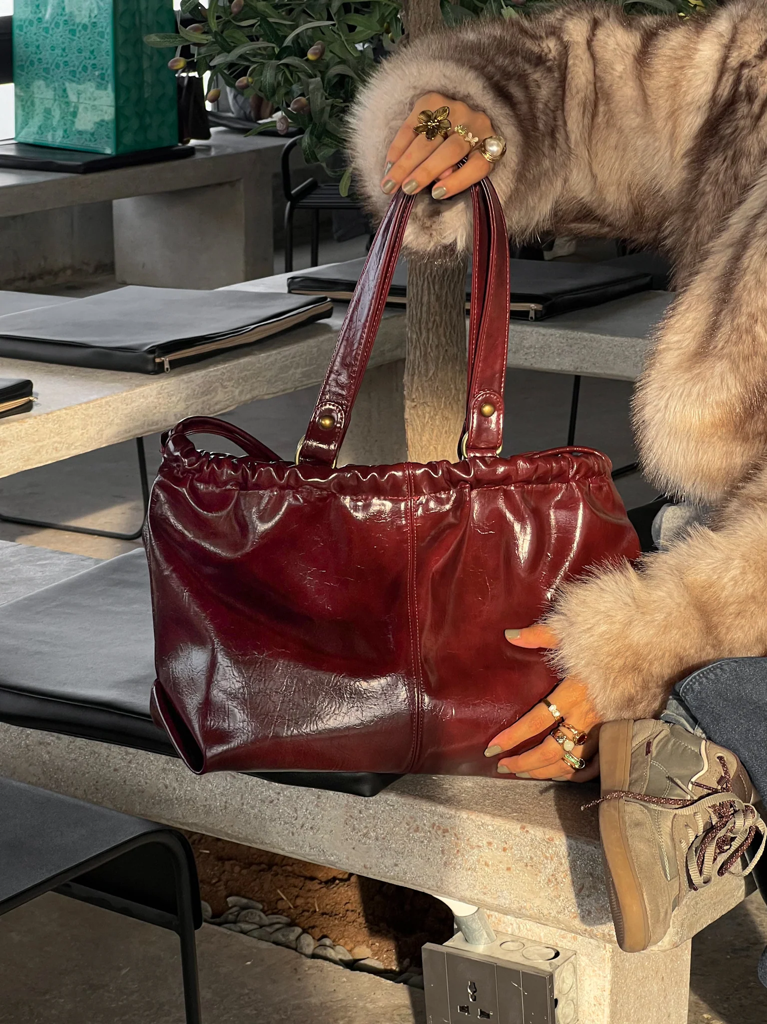 SCRUNCH BAG BURGUNDY - Image 5