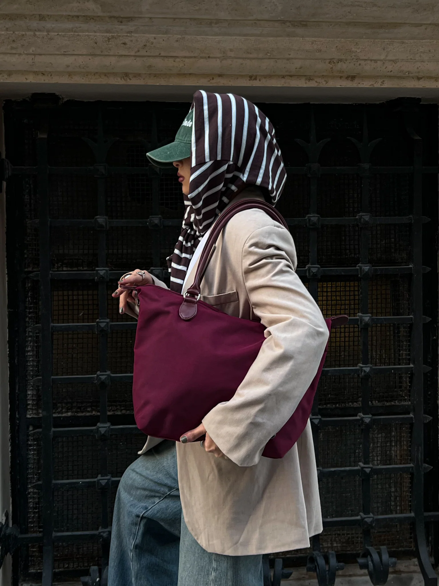 SHOPPER BAG BURGUNDY - Image 2