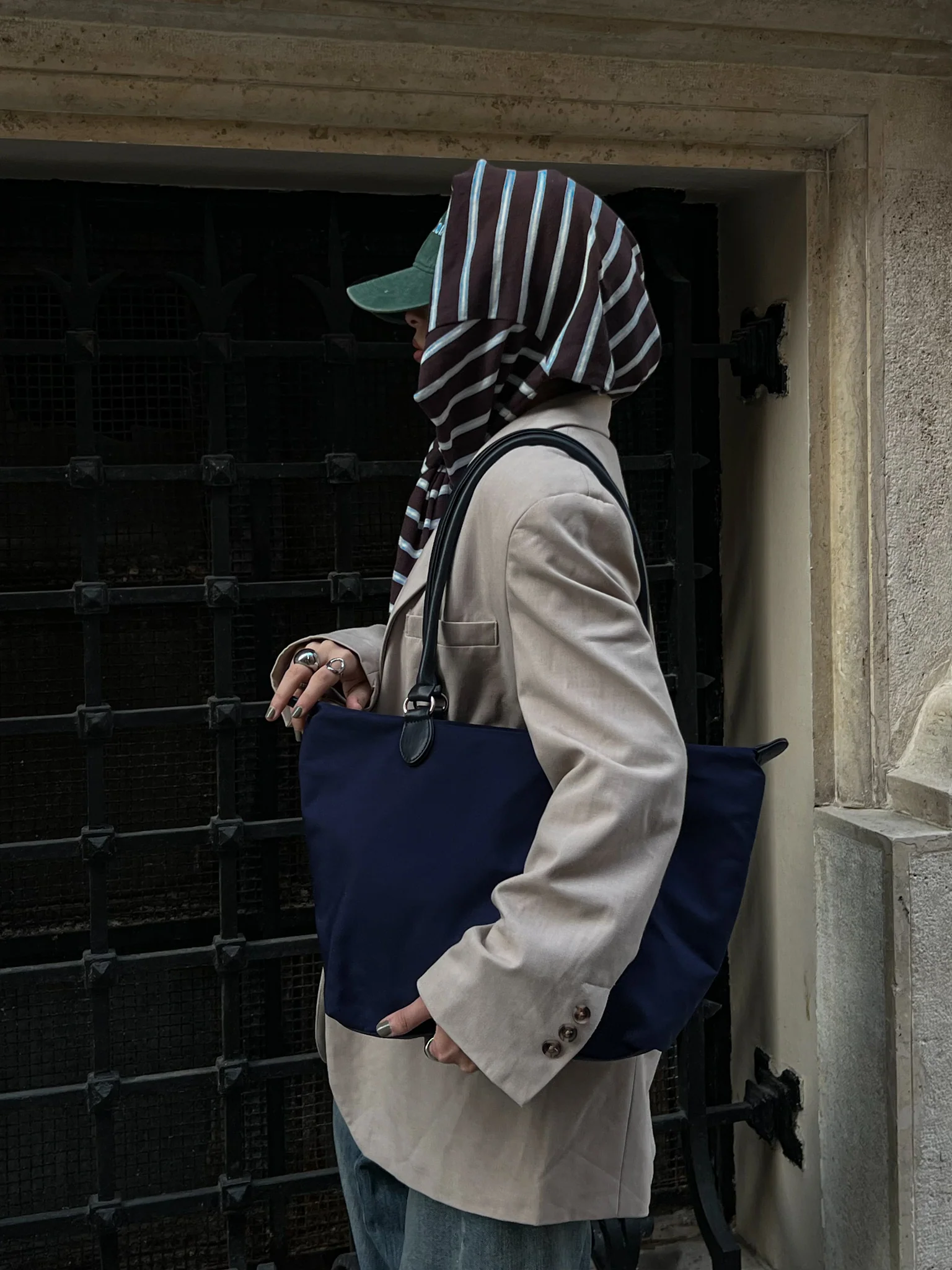 SHOPPER BAG NAVY BLUE - Image 3