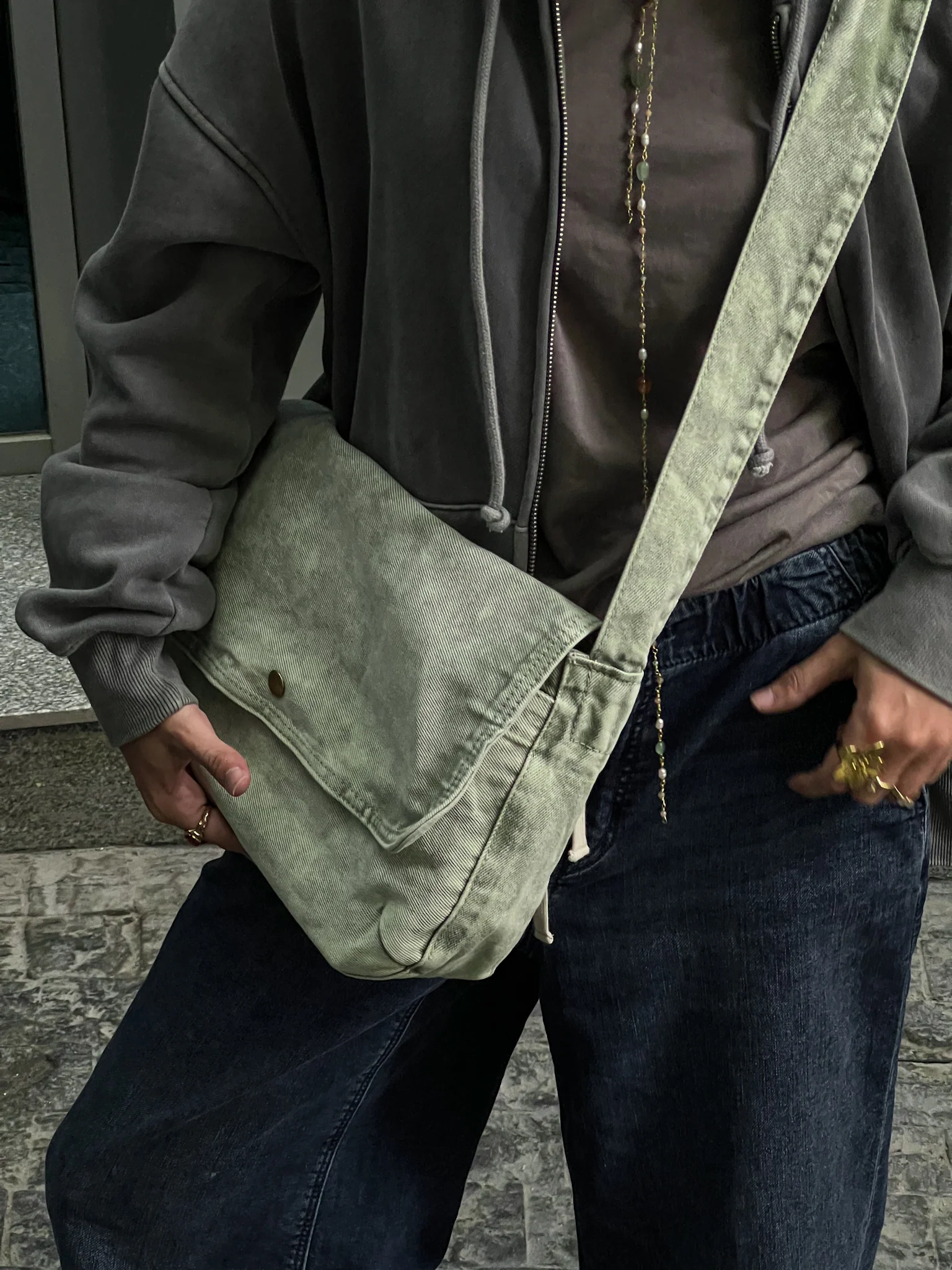 STONE MINT WASHED SIDE BAG - Image 2