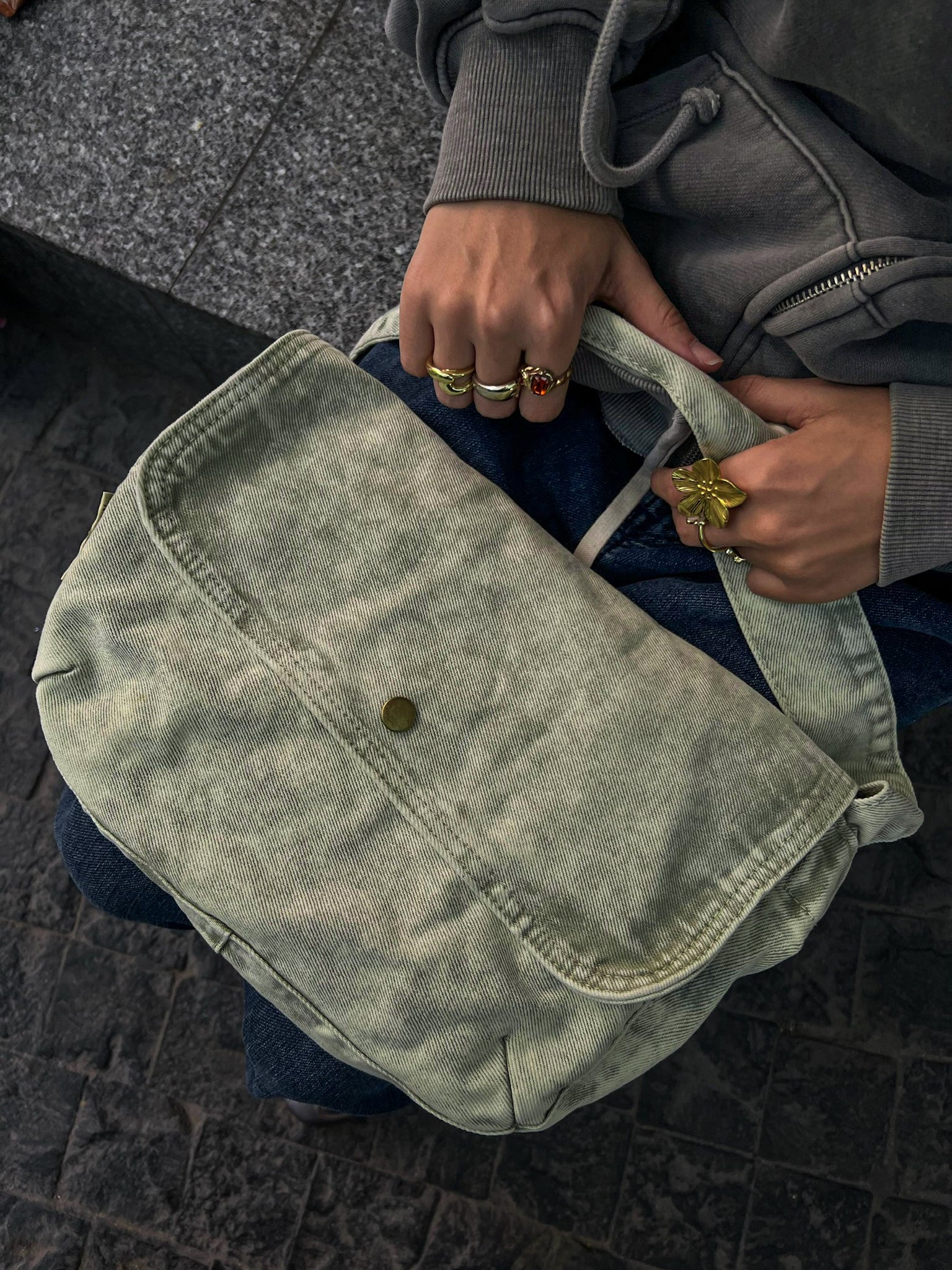 STONE MINT WASHED SIDE BAG - Image 3