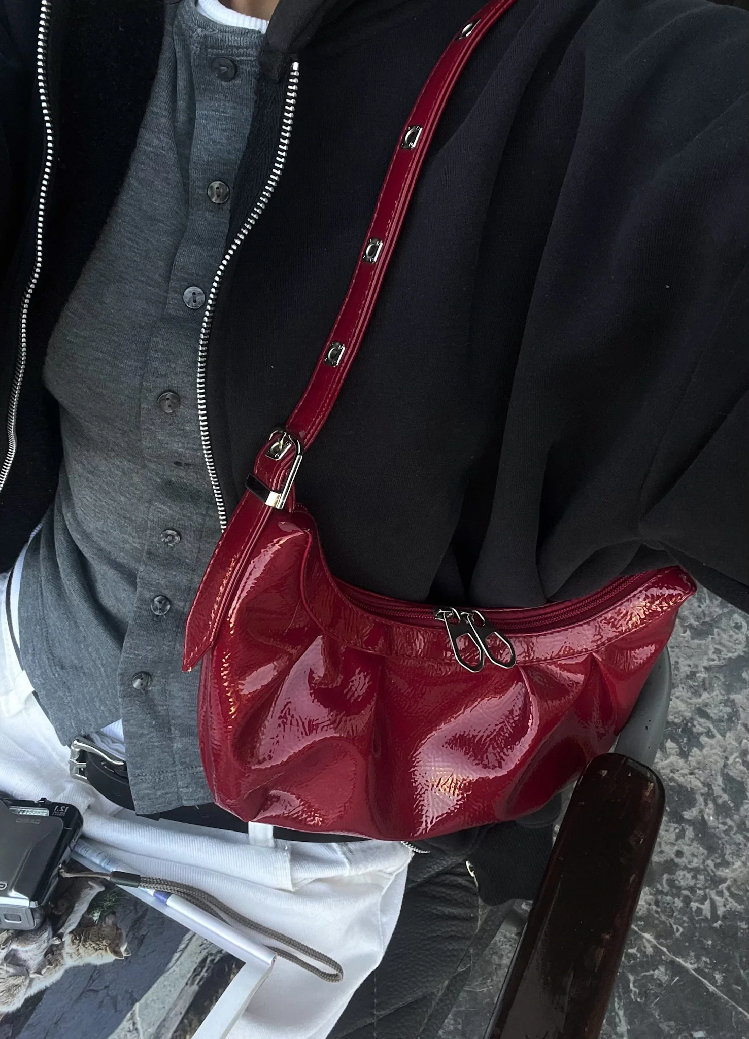 VERNIS BAG GLOSSY RED - Image 5